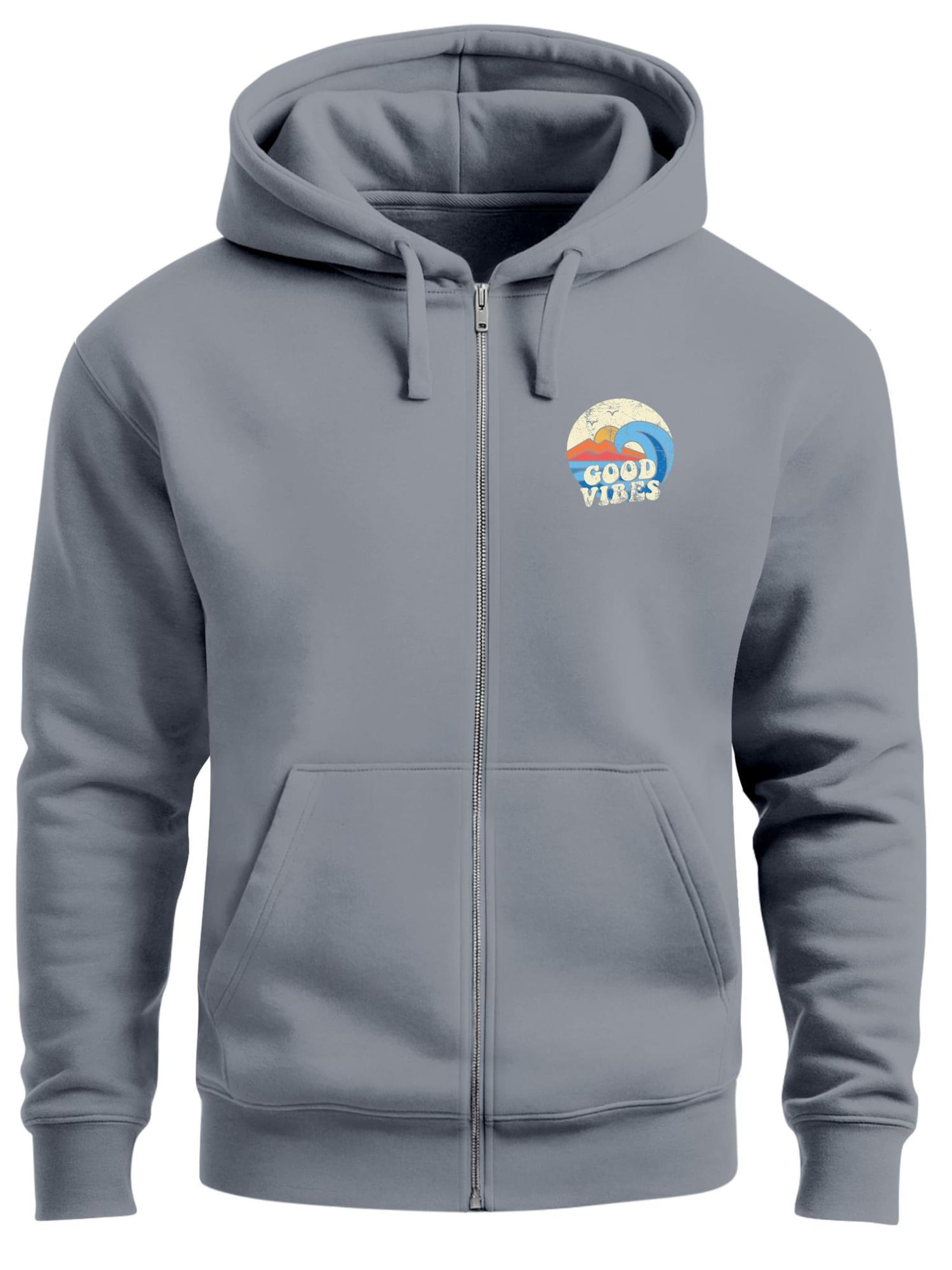 Neverless Толстовка с молнией 'Good Vibes' в сером цвете
Neverless Толстовка с молнией 'Good Vibes' в сером цвете