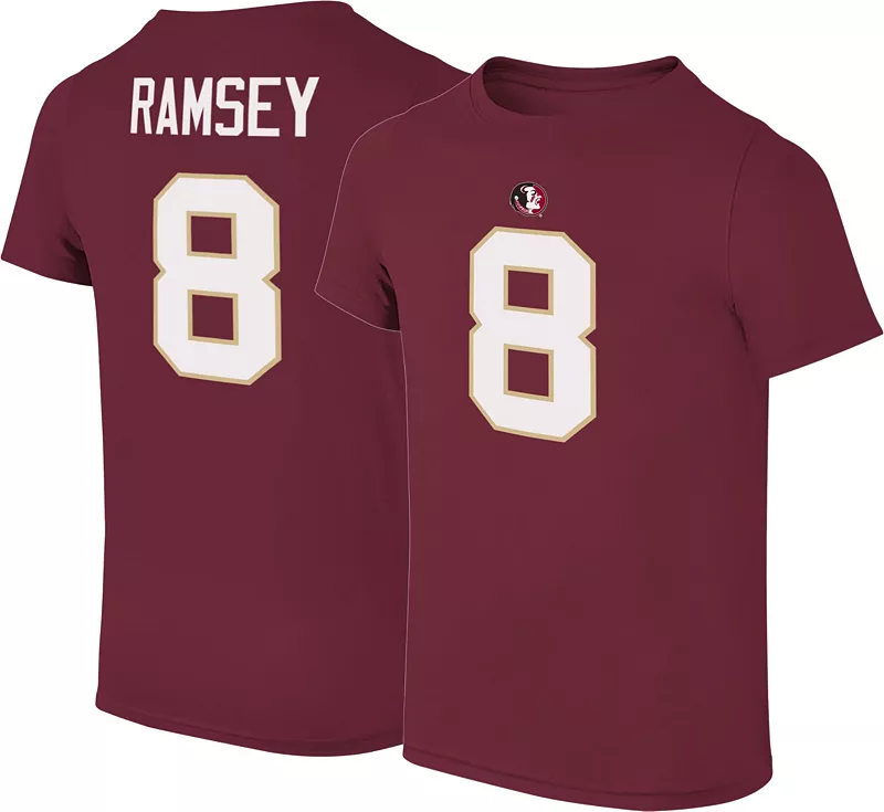 Молодежная футболка в стиле ретро с изображением семинолов штата Флорида Jalen Ramsey #8 Garnet Retro Brand
Молодежная футболка в стиле ретро с изображением семинолов штата Флорида Jalen Ramsey #8 Garnet Retro Brand