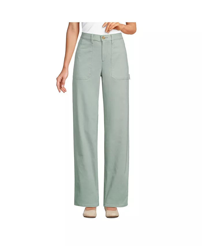 Узкие брюки-чинос с высоким поясом и рисунком "елочка" в стиле utility Lands' End, зеленый
Узкие брюки-чинос с высоким поясом и рисунком "елочка" в стиле utility Lands' End, зеленый