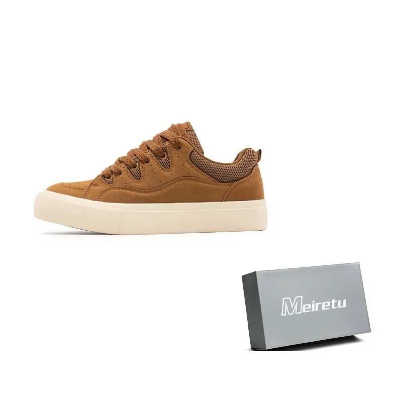 Meiretu Скользоустойчивые износостойкие дышащие мужские скейтерские кеды лоу-топ желтый верблюжий, цвет Yellow Camel 
Meiretu Скользоустойчивые износостойкие дышащие мужские скейтерские кеды лоу-топ желтый верблюжий, цвет Yellow Camel