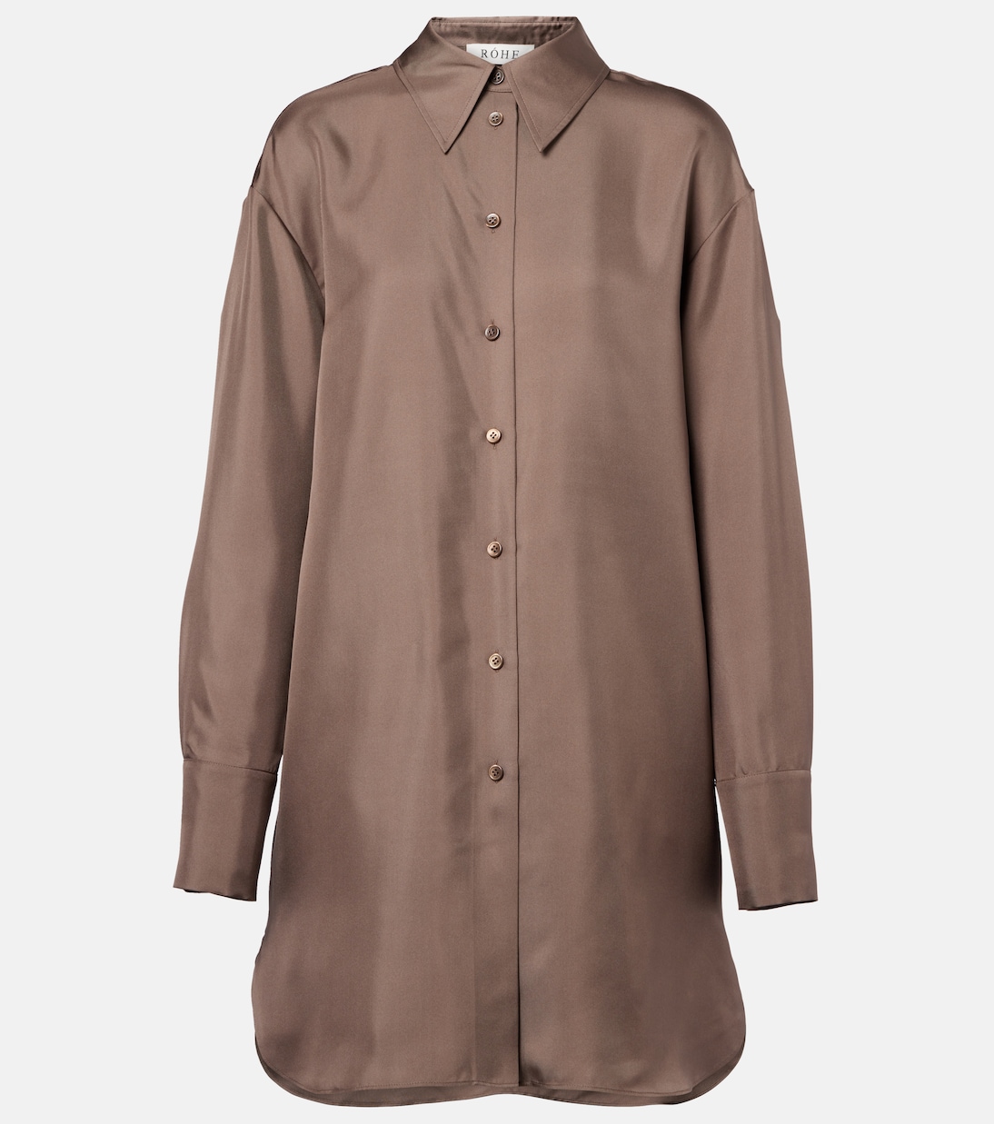 Шелковая рубашка Róhe, серо-коричневый 
Шелковая рубашка Róhe, серо-коричневый