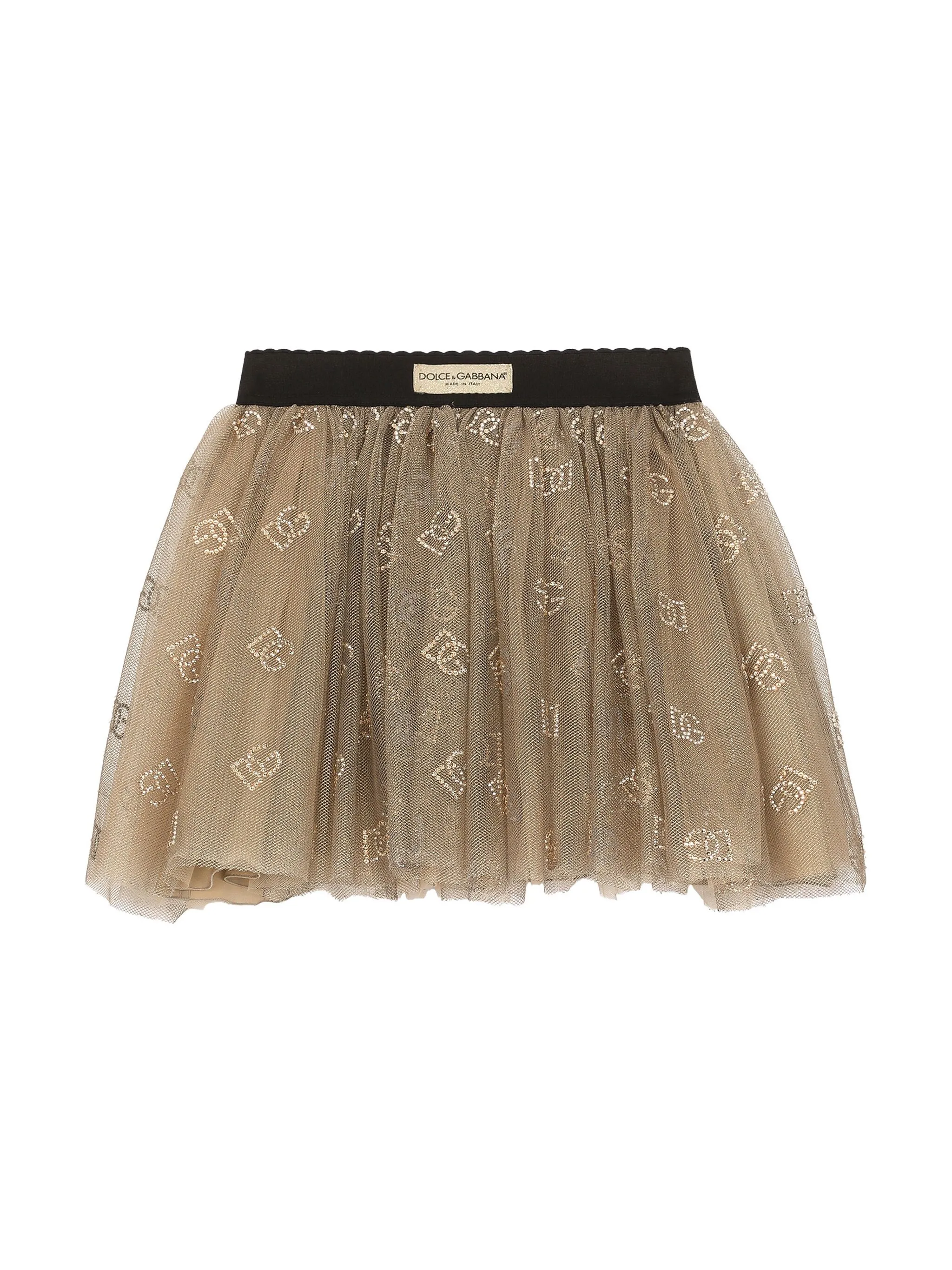 Пышная юбка с логотипом и кристаллами Dolce & Gabbana Kids, золотистый
Пышная юбка с логотипом и кристаллами Dolce & Gabbana Kids, золотистый