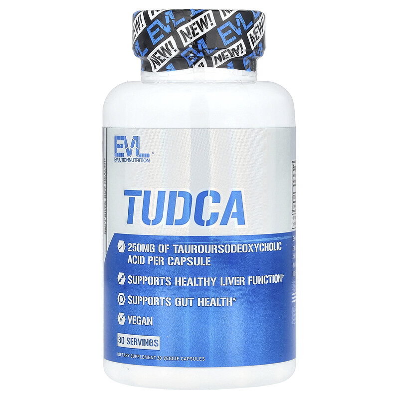 EVLution Nutrition, TUDCA, 250 мг, 30 растительных капсул
EVLution Nutrition, TUDCA, 250 мг, 30 растительных капсул