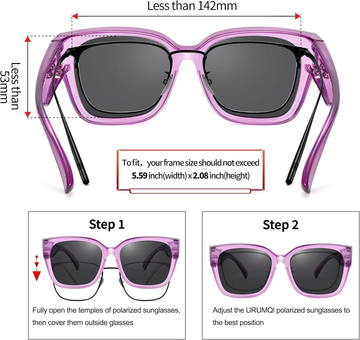 Женские поляризованные солнцезащитные очки URUMQI, защитные очки от УФ-излучения UV400 с линзами TR90, модные квадратные линзы, A05 Glossy Purple Frame/Grey Lens
Женские поляризованные солнцезащитные очки URUMQI, защитные очки от УФ-излучения UV400 с линзами TR90, модные квадратные линзы, A05 Glossy Purple Frame/Grey Lens