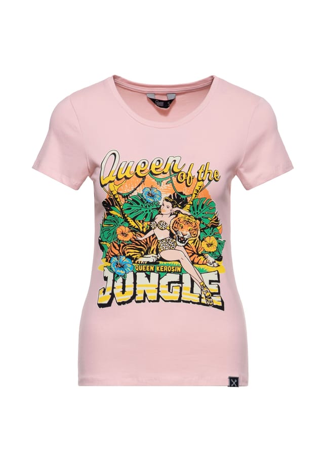 Футболка с тропическим дизайном королева джунглей Queen Kerosin, розовый
Футболка с тропическим дизайном королева джунглей Queen Kerosin, розовый
