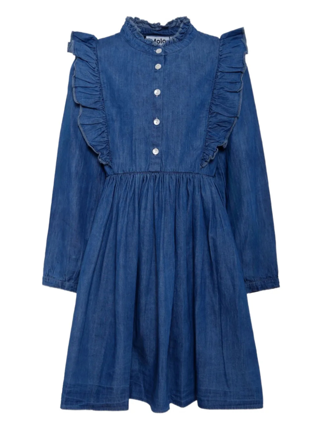 Платье из денима с оборками Molo, синий
Платье из денима с оборками Molo, синий