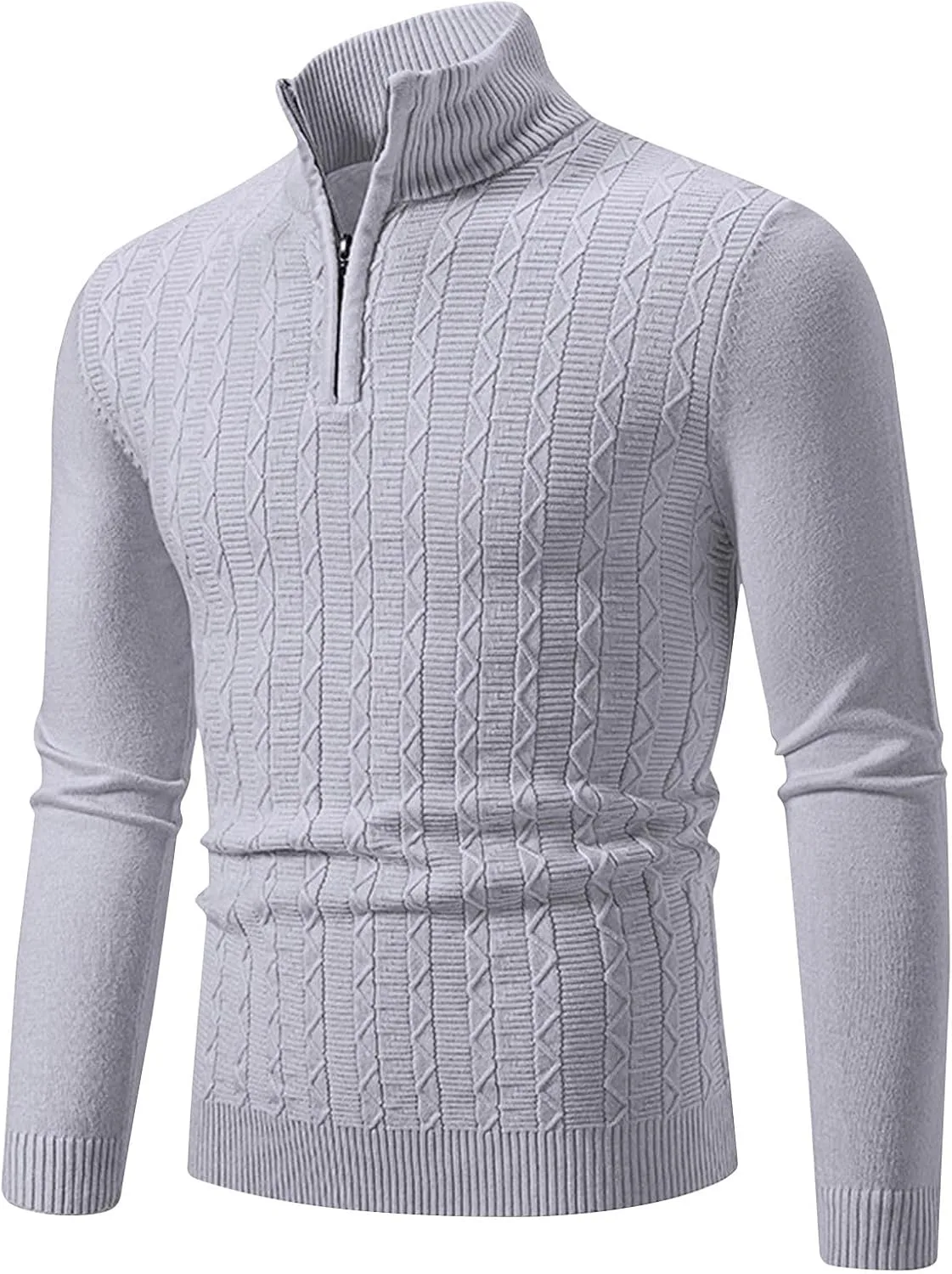 Мужской свитер Dgoopd с воротником стойкой и кабельной вязкой
Мужской свитер Dgoopd с воротником стойкой и кабельной вязкой