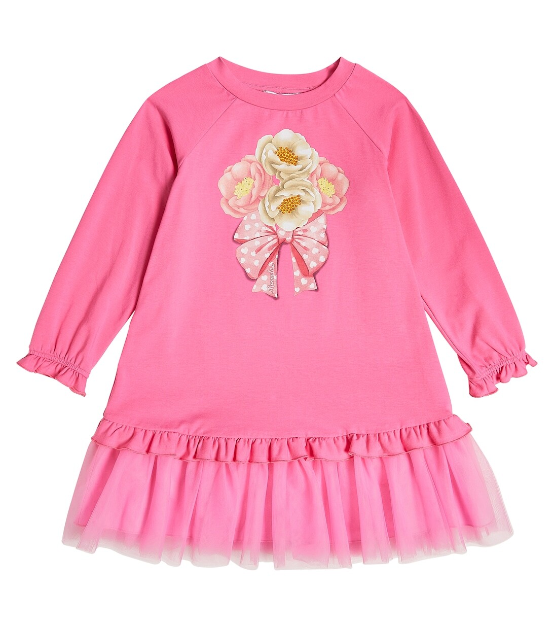 Платье из джерси с принтом и отделкой из тюля Monnalisa, розовый
Платье из джерси с принтом и отделкой из тюля Monnalisa, розовый