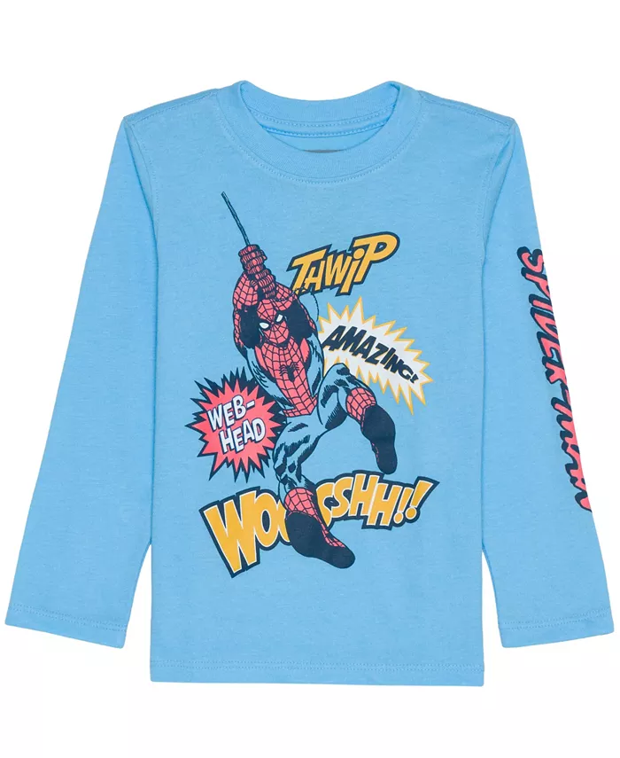 Мальчиковая футболка с длинным рукавом и принтом, размер 2T-5T Spider-Man, синий
Мальчиковая футболка с длинным рукавом и принтом, размер 2T-5T Spider-Man, синий