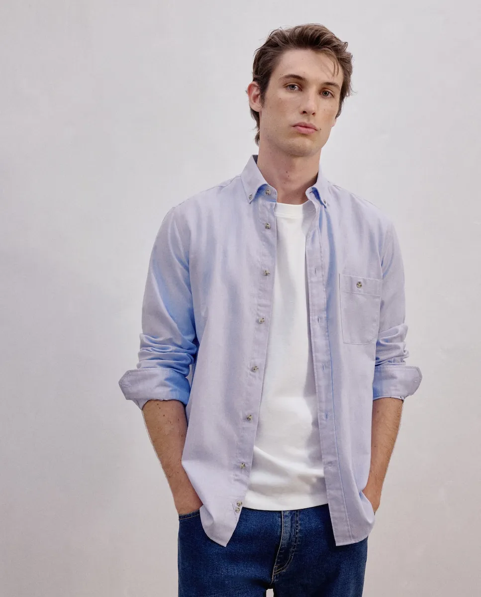 Рубашка с длинным рукавом из гладкой ткани веллела, классический узор Dustin, светло-голубой
Рубашка с длинным рукавом из гладкой ткани веллела, классический узор Dustin, светло-голубой