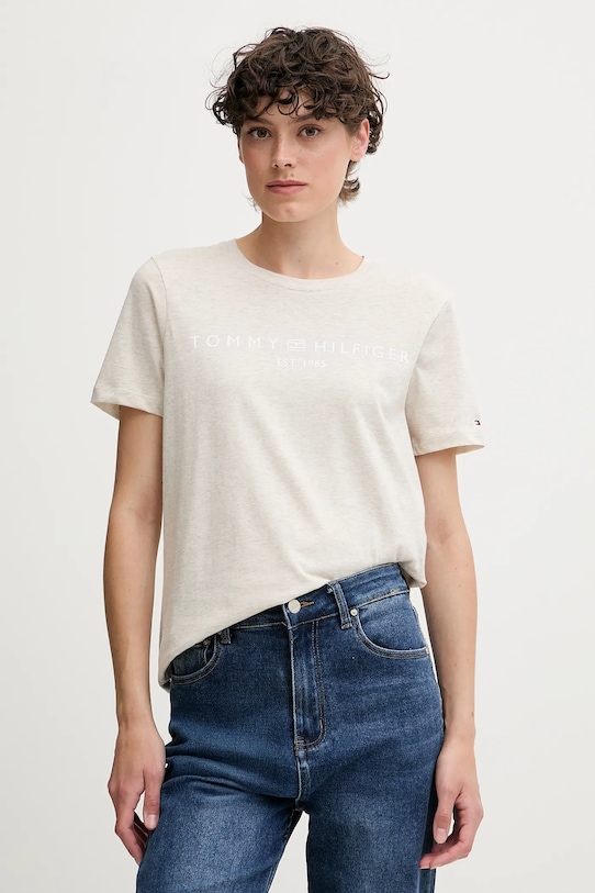 Хлопковая футболка Tommy Hilfiger, бежевый
Хлопковая футболка Tommy Hilfiger, бежевый