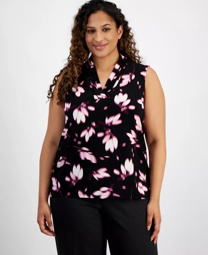 Топ больших размеров с треугольным вырезом и треугольным вырезом с принтом Anne Klein, розовый
Топ больших размеров с треугольным вырезом и треугольным вырезом с принтом Anne Klein, розовый