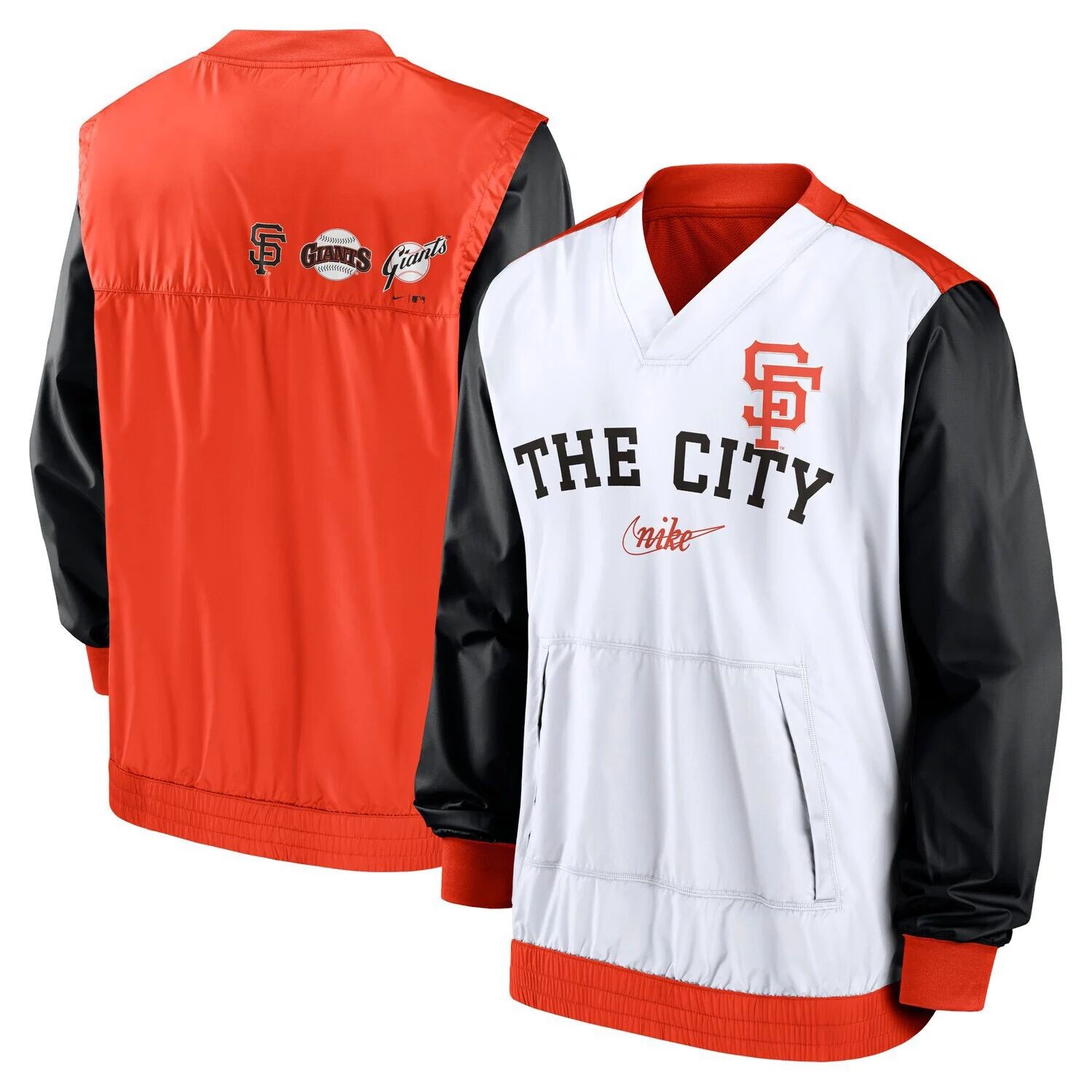 Мужской белый/оранжевый пуловер с v-образным вырезом San Francisco Giants Rewind Warmup Jacket Nike
Мужской белый/оранжевый пуловер с v-образным вырезом San Francisco Giants Rewind Warmup Jacket Nike