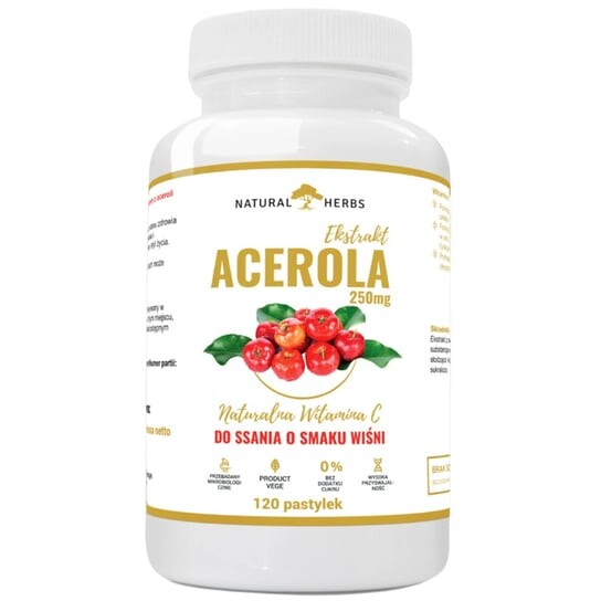 Natural Herbs, Экстракт ацеролы 250 мг, ацерола, натуральный витамин С, 120 пастилок Inna marka
Natural Herbs, Экстракт ацеролы 250 мг, ацерола, натуральный витамин С, 120 пастилок Inna marka