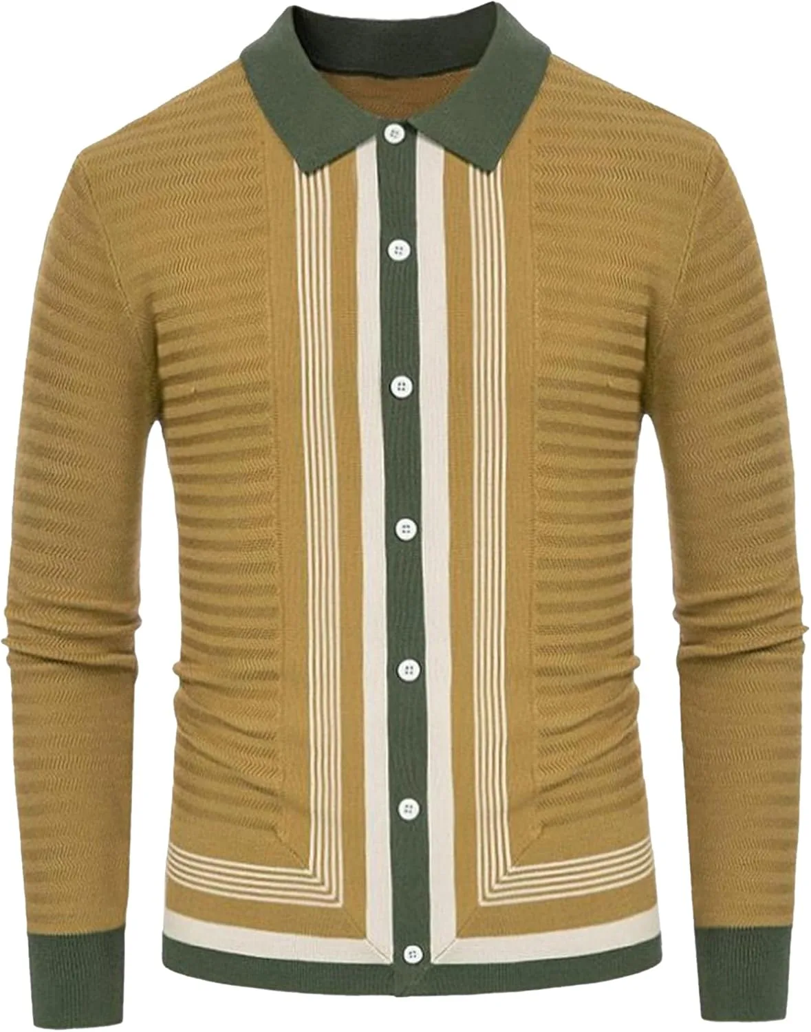 Мужской полосатый кардиган с лацканами и пуговицами
Мужской полосатый кардиган с лацканами и пуговицами