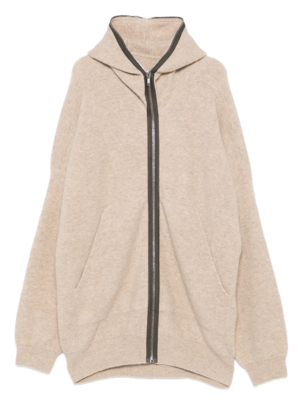 Кардиган с капюшоном и застежкой-молнией спереди Rick Owens, нейтральный
Кардиган с капюшоном и застежкой-молнией спереди Rick Owens, нейтральный