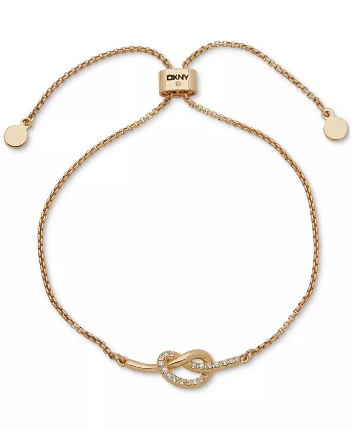 Браслет-слайдер с золотистым паве и акцентом на узелках DKNY, белый
Браслет-слайдер с золотистым паве и акцентом на узелках DKNY, белый