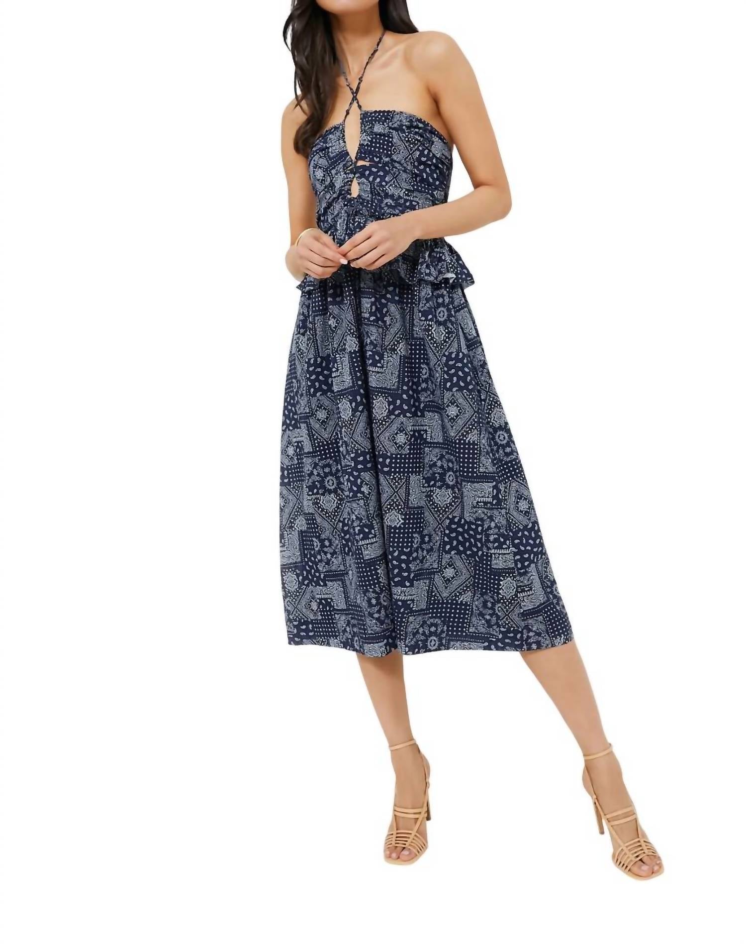 Платье миди Daytona темно-синего белого цвета En Saison
Платье миди Daytona темно-синего белого цвета En Saison