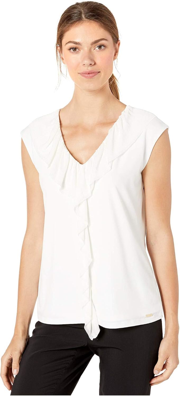 Женский топ без рукавов Calvin Klein с оборкой, Soft White
Женский топ без рукавов Calvin Klein с оборкой, Soft White