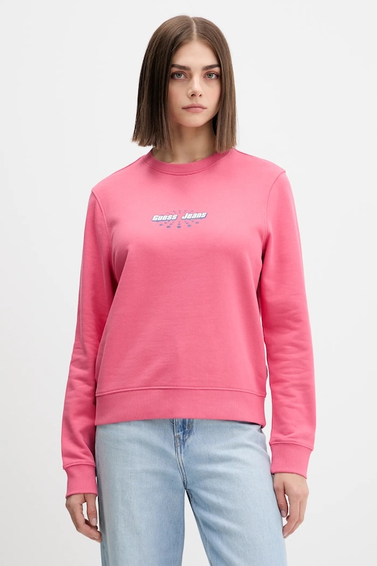 Хлопковая толстовка Guess Jeans, розовый
Хлопковая толстовка Guess Jeans, розовый
