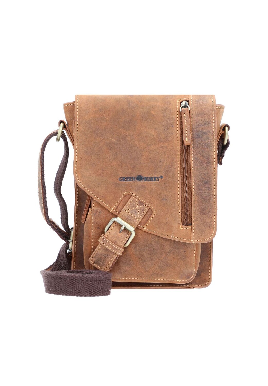 Винтажная кожаная сумка через плечо 18 см Green Burry, коричневый
Винтажная кожаная сумка через плечо 18 см Green Burry, коричневый