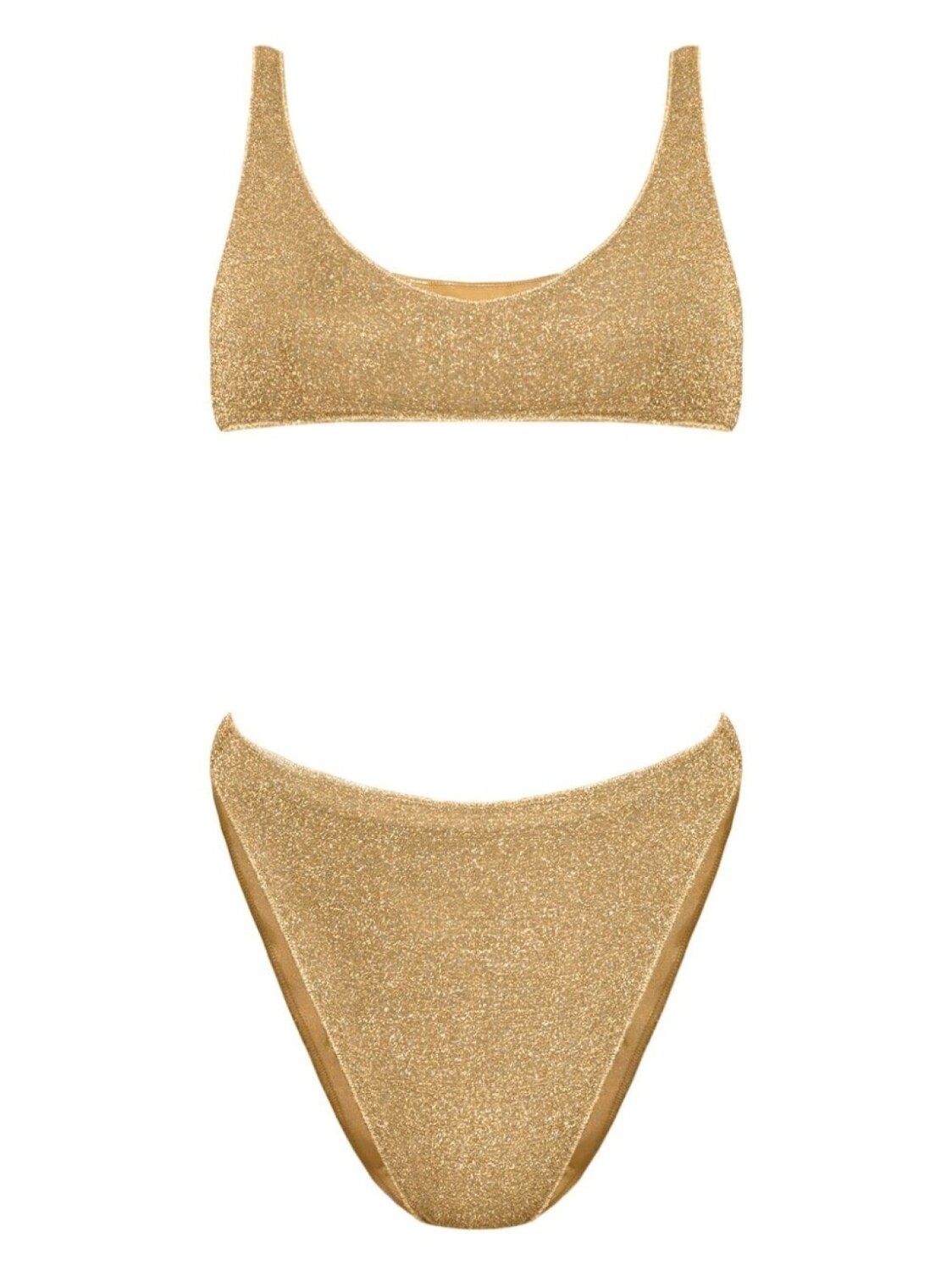 Oséree спортивное бикини Lumiere 90-х с люрексом, золотистый
Oséree спортивное бикини Lumiere 90-х с люрексом, золотистый