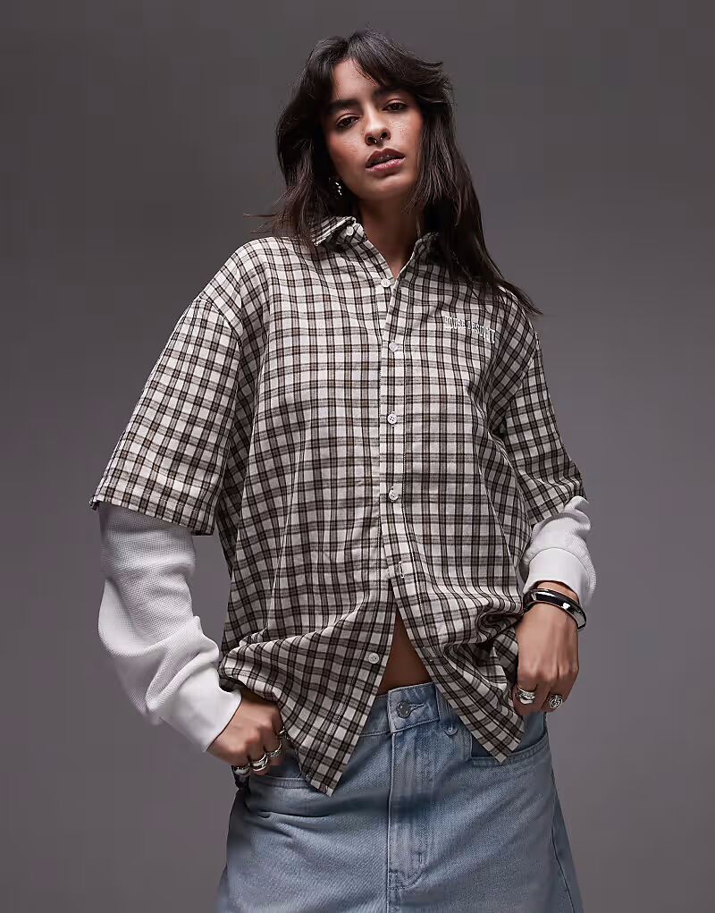 Двухслойная клетчатая рубашка House of Sunny в разноцветном цвете
Двухслойная клетчатая рубашка House of Sunny в разноцветном цвете