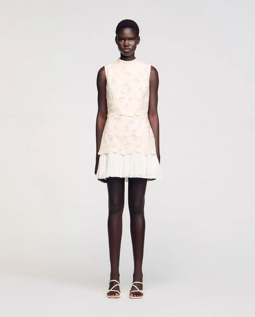 Короткое платье из гипюра Sandro, белый
Короткое платье из гипюра Sandro, белый
