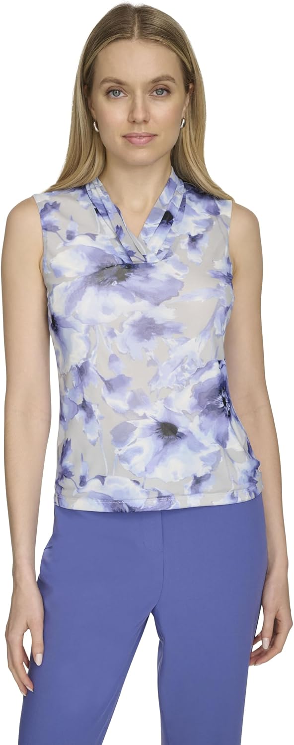Женская блузка без рукавов Calvin Klein с V-образным вырезом и плиссировкой, Spring Blue Multi
Женская блузка без рукавов Calvin Klein с V-образным вырезом и плиссировкой, Spring Blue Multi