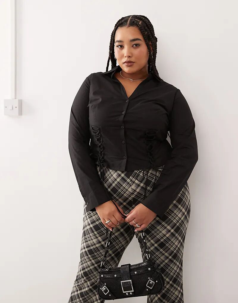 COLLUSION Plus приталенная корсетная рубашка с длинным рукавом черного цвета
COLLUSION Plus приталенная корсетная рубашка с длинным рукавом черного цвета