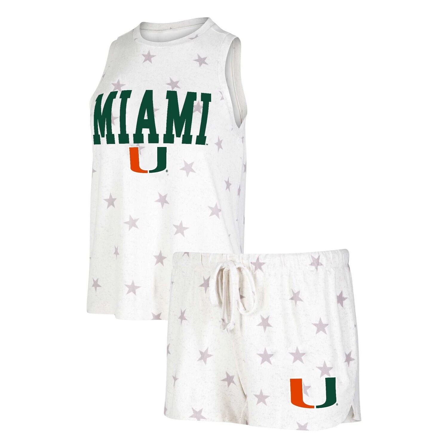 Женский спортивный кремовый комплект Concepts Sport Miami Hurricanes Agenda Stars, комплект для сна на бретелях и шортах
Женский спортивный кремовый комплект Concepts Sport Miami Hurricanes Agenda Stars, комплект для сна на бретелях и шортах
