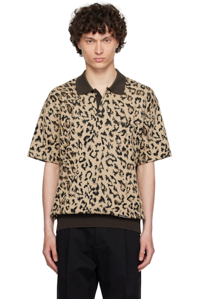 Поло бежевого жаккардового плетения WACKO MARIA
Поло бежевого жаккардового плетения WACKO MARIA