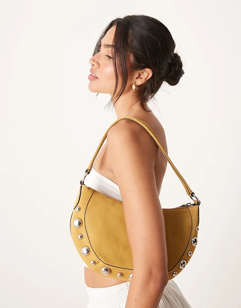 Сумка из кожи Mango с заклепками и бахромой в коричневом цвете
Сумка из кожи Mango с заклепками и бахромой в коричневом цвете