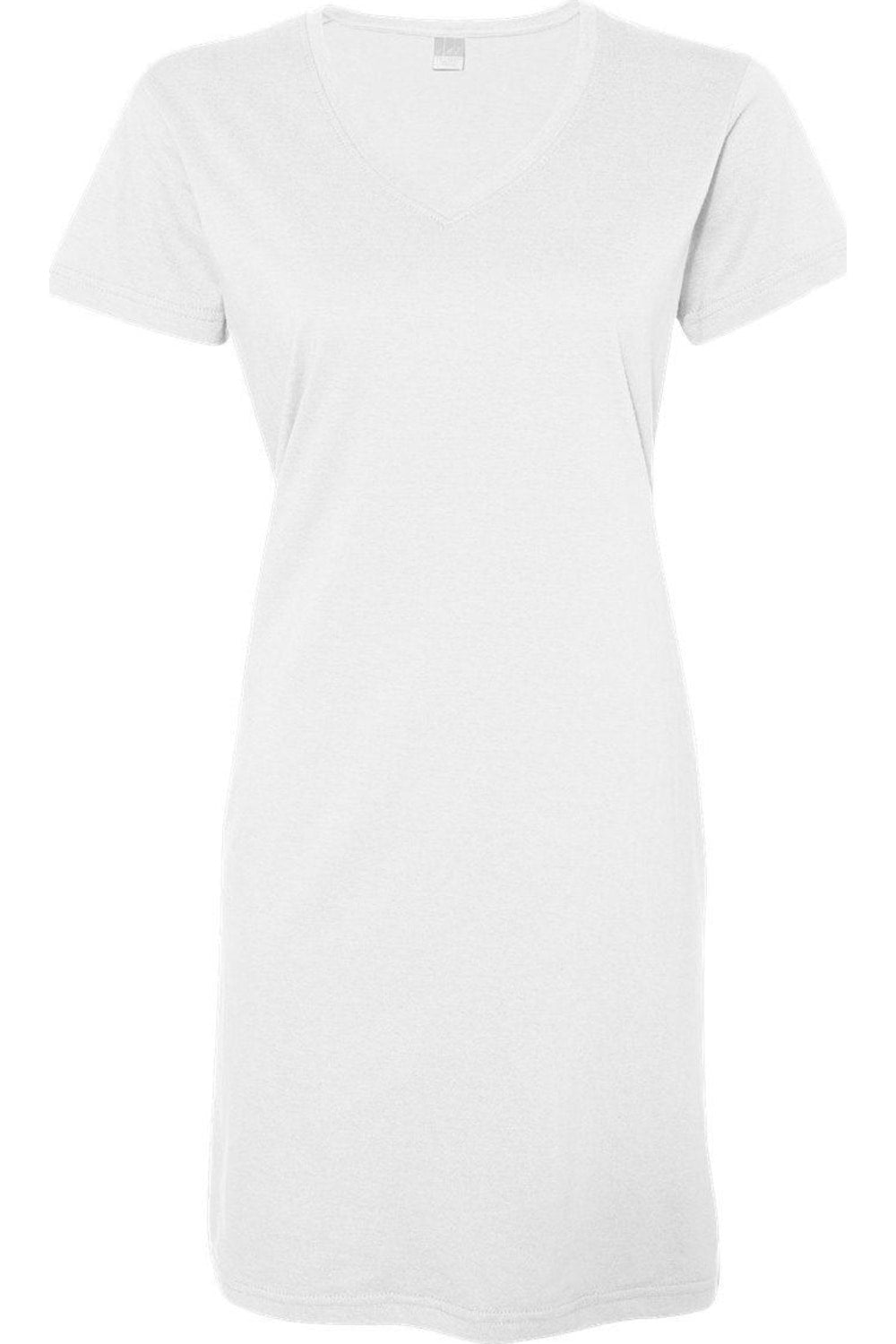 Женское тонкое трикотажное платье-накидка LAT с V-образным вырезом, белый 
Женское тонкое трикотажное платье-накидка LAT с V-образным вырезом, белый