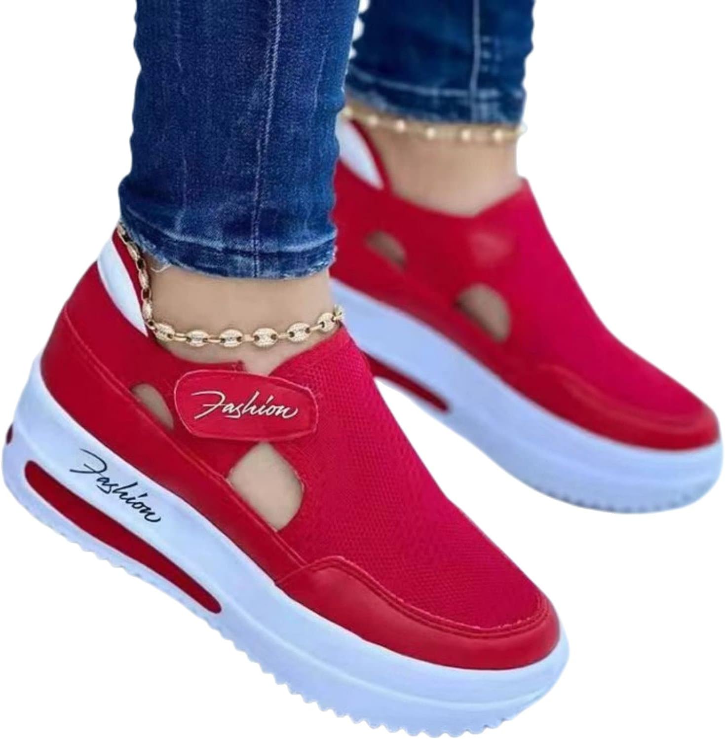 Женские кроссовки для ходьбы из вязаной сетки, дышащие ортопедические туфли, слипоны на платформе, удобные лоферы с круглым носком, застежкой на пряжку и липучкой, туфли Wabkderpu, красный
Женские кроссовки для ходьбы из вязаной сетки, дышащие ортопедические туфли, слипоны на платформе, удобные лоферы с круглым носком, застежкой на пряжку и липучкой, туфли Wabkderpu, красный