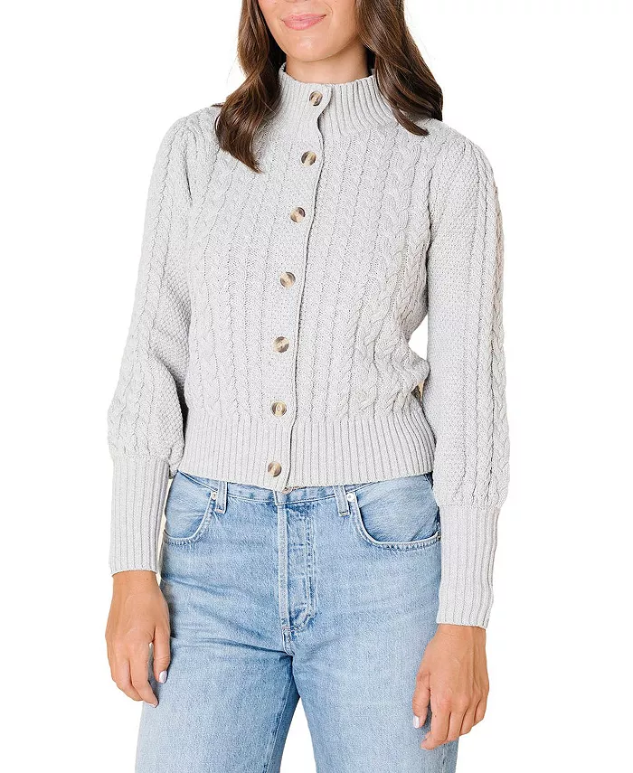 Женский органический кардиган с воротником-стойкой и косами Hope & Henry, серый
Женский органический кардиган с воротником-стойкой и косами Hope & Henry, серый