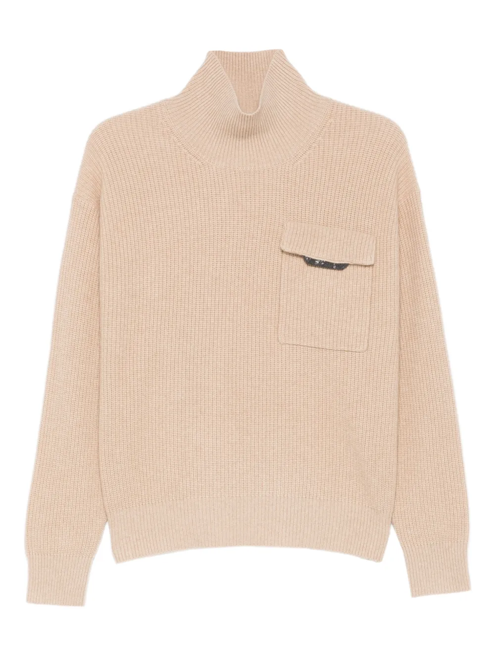 Свитер в рубчик с высоким воротником Brunello Cucinelli, нейтральный
Свитер в рубчик с высоким воротником Brunello Cucinelli, нейтральный