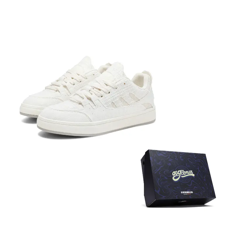 OUGLEMEN Покрытие, устойчивые к истиранию, легкие и дышащие мужские скейтбордские кроссовки лоу-топ Box - Swan White, цвет Swan White
OUGLEMEN Покрытие, устойчивые к истиранию, легкие и дышащие мужские скейтбордские кроссовки лоу-топ Box - Swan White, цвет Swan White