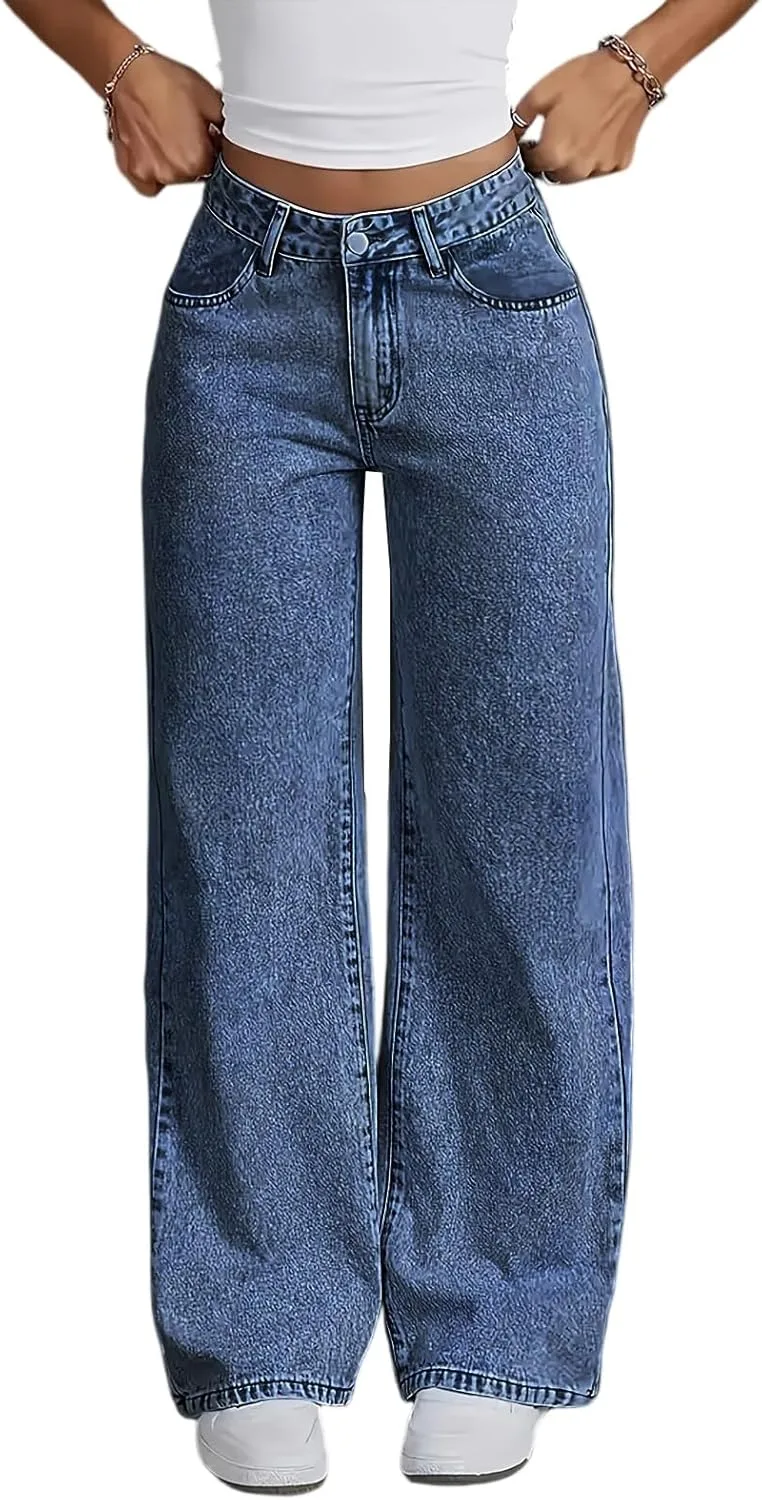 Брюки-джинсы Baggy для женщин Mid Rise, прямой крой, свободный силуэт, застежка на пуговицах
Брюки-джинсы Baggy для женщин Mid Rise, прямой крой, свободный силуэт, застежка на пуговицах