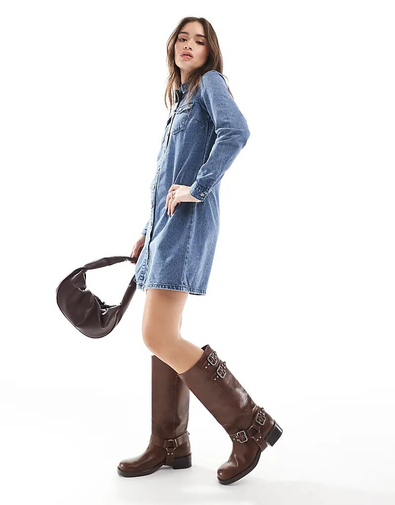 Платье-рубашка из денима с длинными рукавами в средне-синем цвете Vero Moda
Платье-рубашка из денима с длинными рукавами в средне-синем цвете Vero Moda