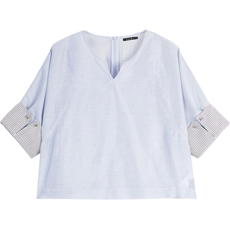 ELLE Рубашка женская синяя V-образный вырез тонкая
ELLE Рубашка женская синяя V-образный вырез тонкая