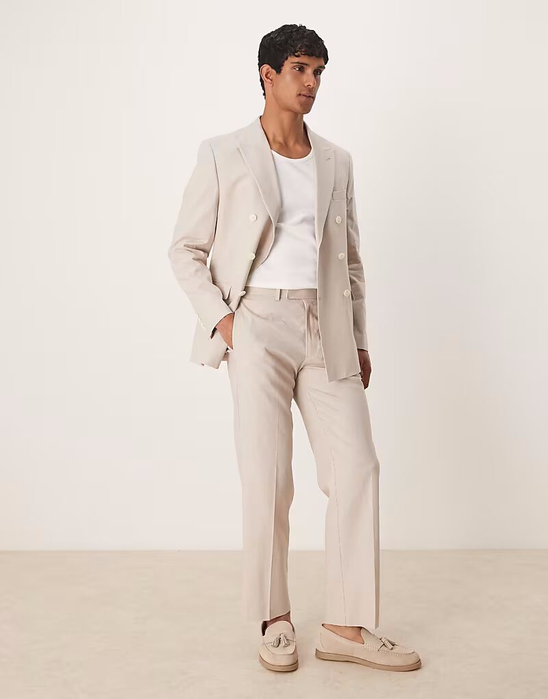 Прямые брюки из льняной смеси цвета «камень» Asos Design
Прямые брюки из льняной смеси цвета «камень» Asos Design