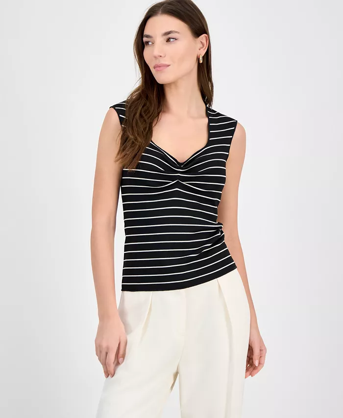 Женский полосатый трикотажный топ с вырезом Sweetheart-Neck Bar III, черный
Женский полосатый трикотажный топ с вырезом Sweetheart-Neck Bar III, черный