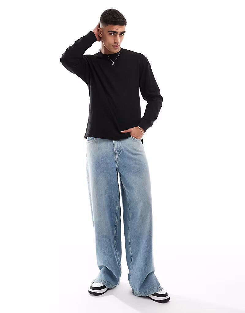 Футболка свободного кроя с длинными рукавами в рубчик, черная Cotton On
Футболка свободного кроя с длинными рукавами в рубчик, черная Cotton On