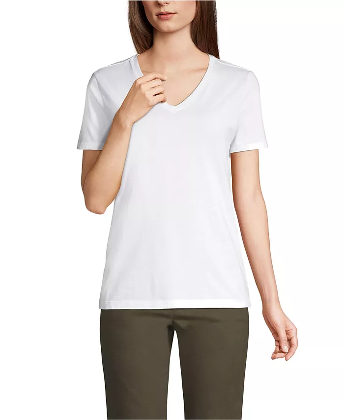 Женская свободная футболка с V-образным вырезом из хлопка Supima Lands' End, белый
Женская свободная футболка с V-образным вырезом из хлопка Supima Lands' End, белый