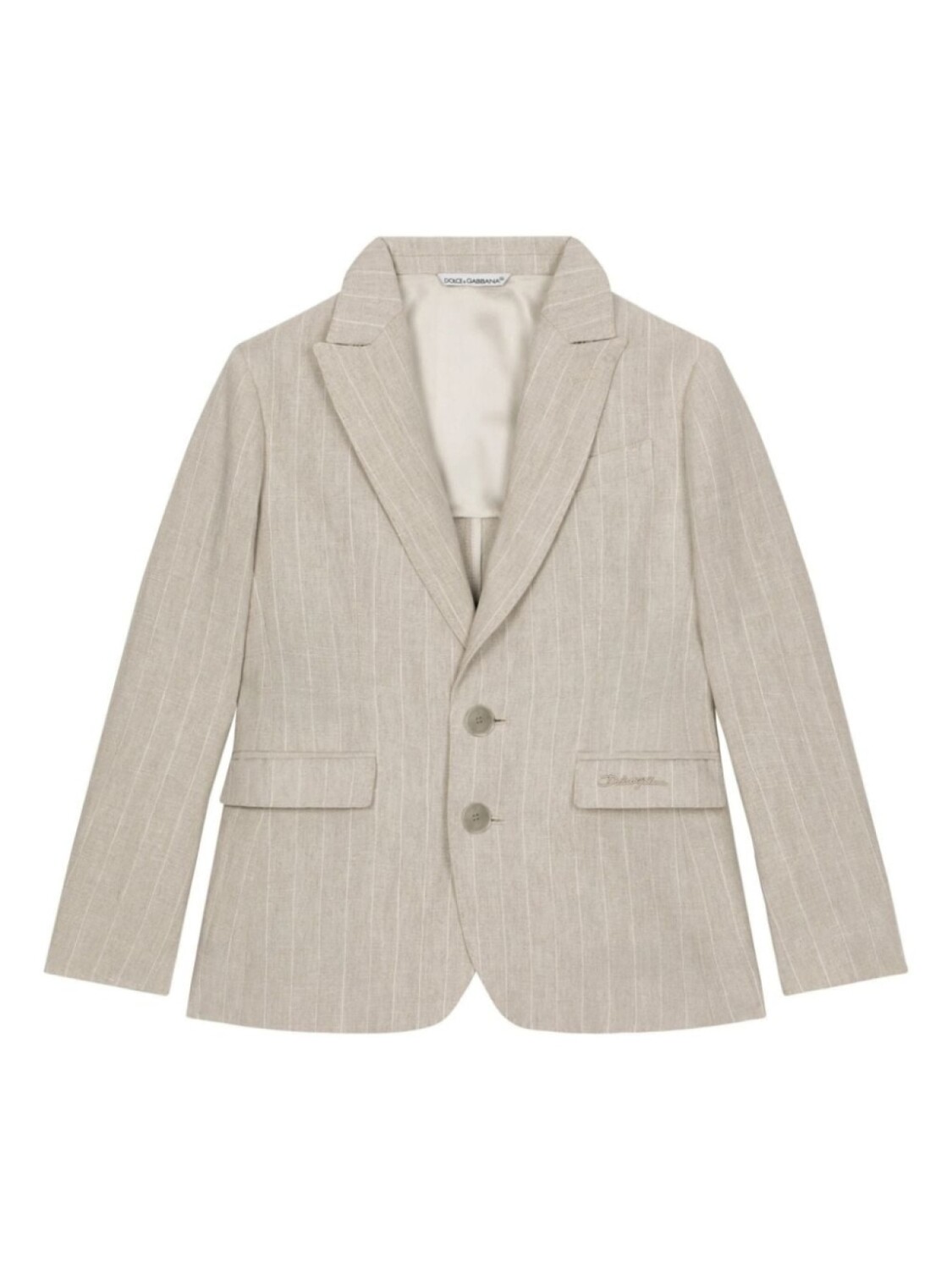 Dolce & Gabbana Kids льняной пиджак в полоску, серый
Dolce & Gabbana Kids льняной пиджак в полоску, серый