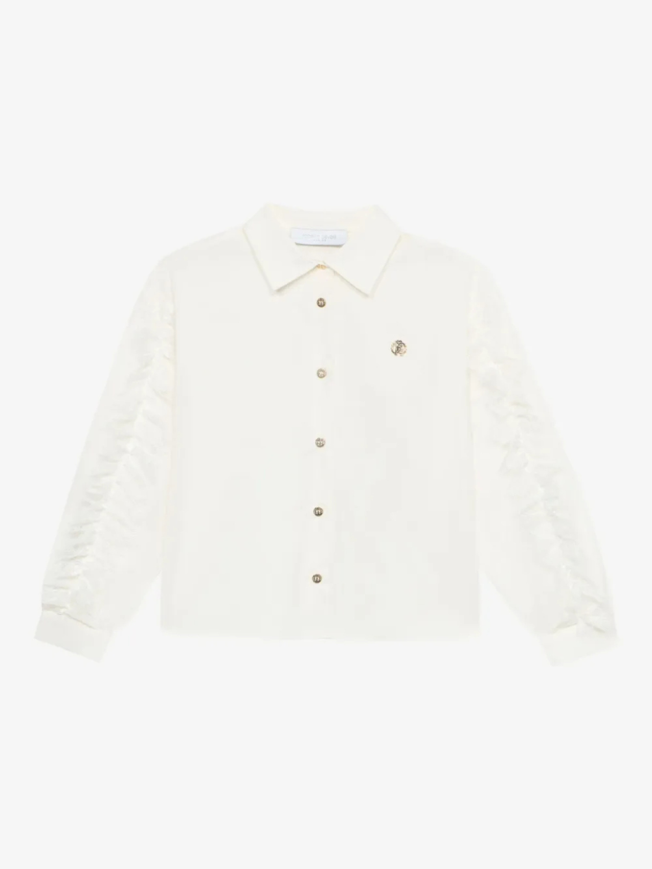 Рубашка с вышитым логотипом Roberto Cavalli Junior, белый 
Рубашка с вышитым логотипом Roberto Cavalli Junior, белый