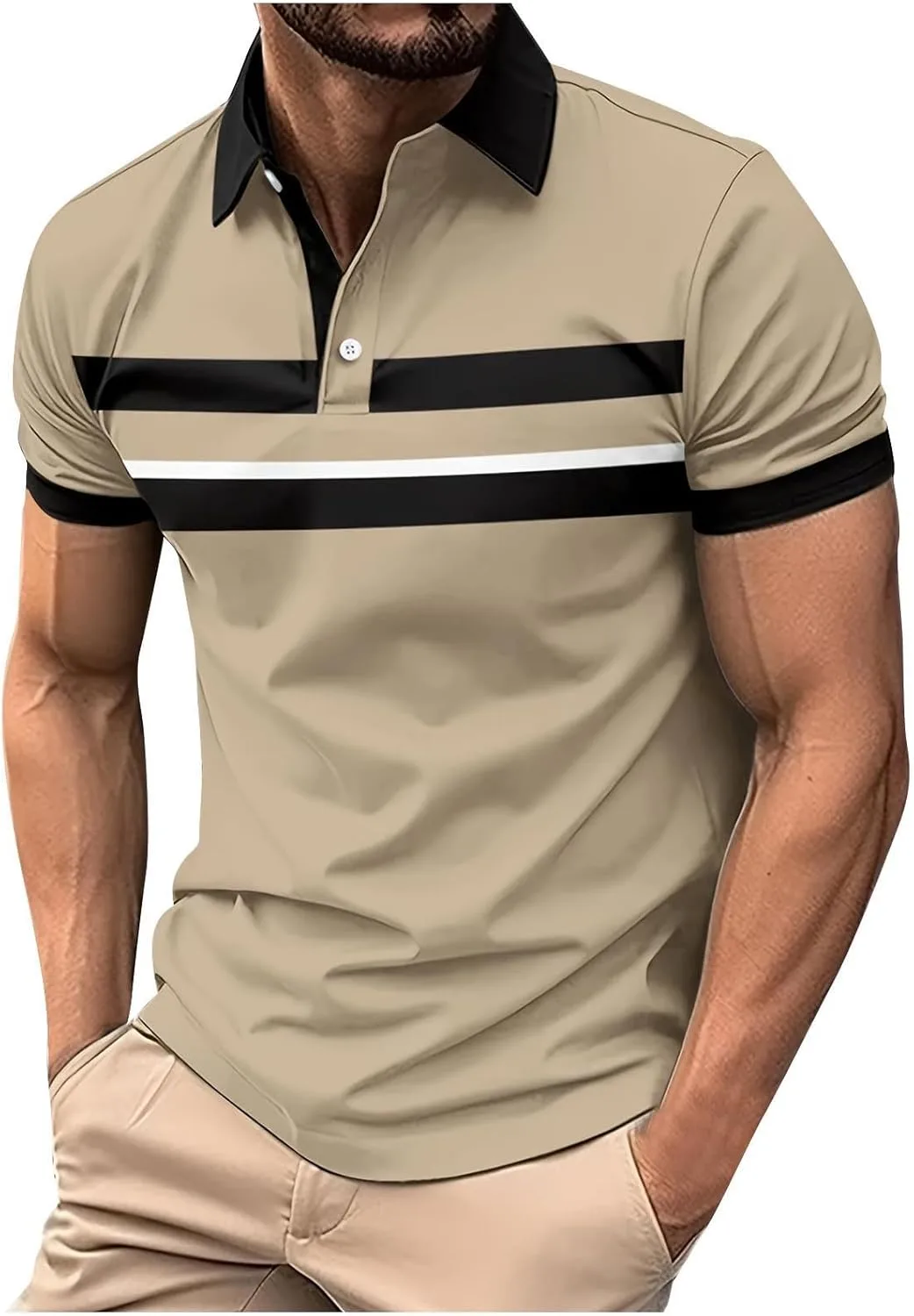 Мужская поло с коротким рукавом, ретро-полоска, влагоотводящая
Мужская поло с коротким рукавом, ретро-полоска, влагоотводящая