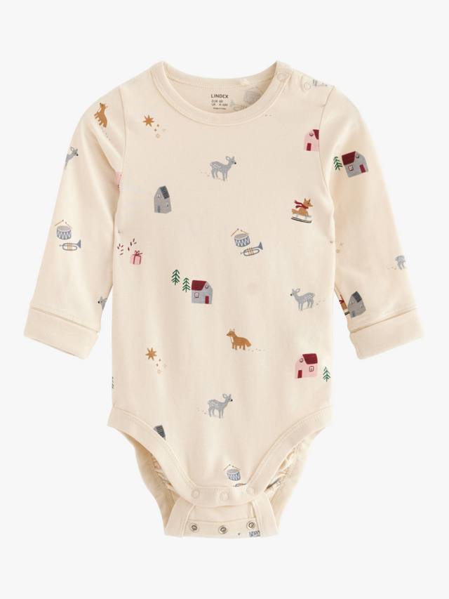 Детское боди с рождественским мотивом Lindex, светло-бежевый
Детское боди с рождественским мотивом Lindex, светло-бежевый