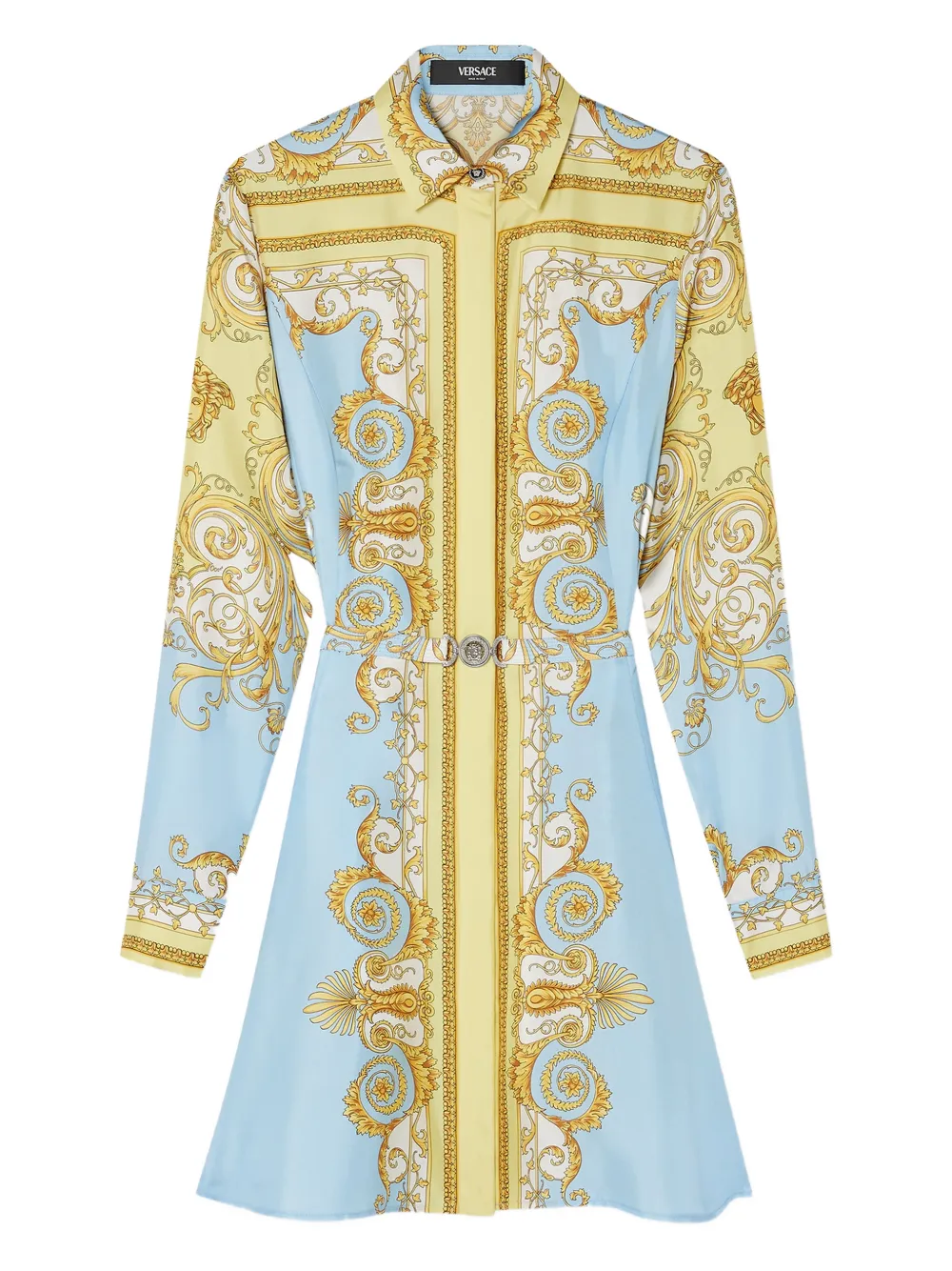 Шелковое платье миди Versace, синий
Шелковое платье миди Versace, синий